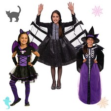 Halloween Fledermaus Vampir Kostüm Kinder Mädchen Hexenkostüm Fasching lila rot 