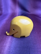 DRUMBO Spardose Elefant GELB Dresdner Bank ca.8x7 cm 70er Jahre COLANI