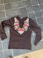 Ausgefallener Pullover von Virmani  Gr. S (38) mit Stickereien