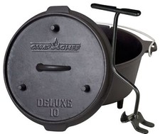 Dutch Oven Gusseisen Kochtopf Feuertopf inkl. Deckelheber Camp Chef Deluxe DO-10