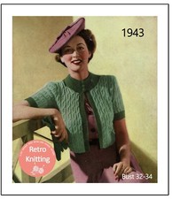 Vintage 40er Jahre Kriegszeit Zopfmuster Bolero Strickmuster Kopie