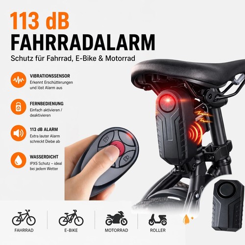 Fahrradalarm 113db mit - fahrradalarm,