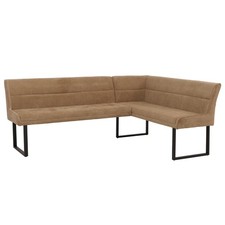 B-Ware Eckbank MCW-O81, Öko-Tex (310g/m²) Chenille Textil Metall, hellbraun