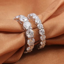 3 Kt Memory Ring Diamant Memoirering Versprechen Ehepaar Weißgold-Finish Silber
