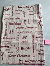 Weihnachtsstoff 49x130 cm * Text Frohe Weihnachten* Dekostoff 