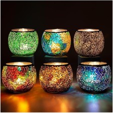 Teelichthalter Set Glas Mosaik