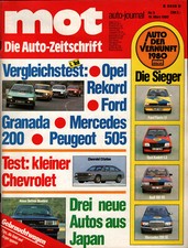 Zeitschrift MOT Auto Journal #6 von 1980 Opel Rekord Ford Granada Mercedes 200