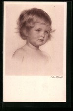 Foto-AK Lotte Herrlich: Blondes kleines Mädchen mit Blick zur Seite 
