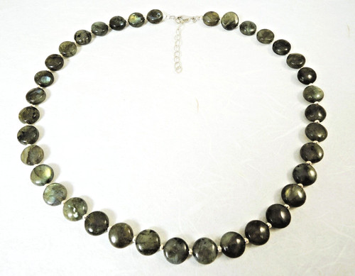 Labradorit linsen kette - labradorit, 10x5mm