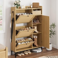 Schmal Schuhschrank Rattan mit