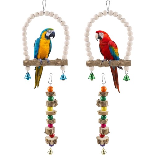 Vogelspielzeug set naturholz - vogelspielzeug,