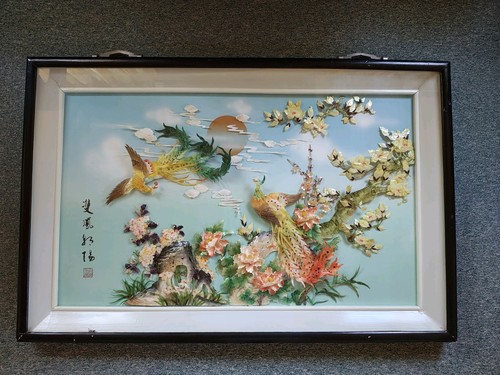 Chinesisches perlmutt bild - chinesisches, 3d-perlmutt-bild