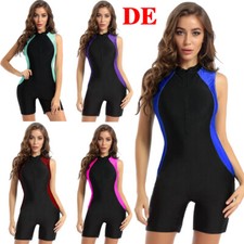 Damen Badeanzug mit Bein Schnelltrocknend Einteiler Bademode Surfen Schwimmanzug