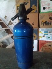 Alter Sodasyphon Syphon Sodasiphon 50er 60er Jahre in Blau aus Alu