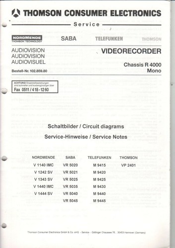 Telefunken chassis r 4000 - telefunken,