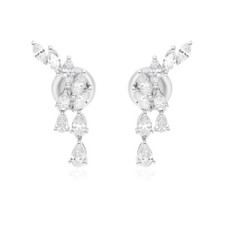 1.20 Karat Si / H Birne Marquise Diamant Ohrringe 18k Weiß Solid Gold Geburtstag