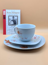 Arte Viva Kaffeeservice 18 Teilig COMO Blümchendekor 6 Personen Porzellan Weiß