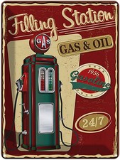 Blechschild 40x30 cm Gasoline
