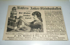 Alte Reklame Richters Anker-Steinbaukasten Spielzeug ?