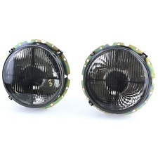 Scheinwerfer Schwarz Smoke mit Fadenkreuz passend für VW Golf 1 + Cabrio 74-83