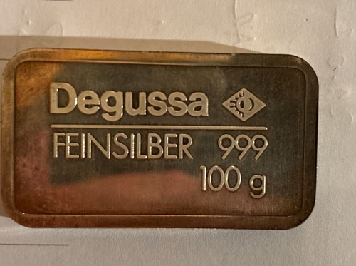 Degussa 100g feinsilberbarren - degussa,