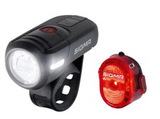 Sigma Aura 45 Lux Fahrrad-Frontlampe USB Set mit Nugget II Rücklicht mit StVZO