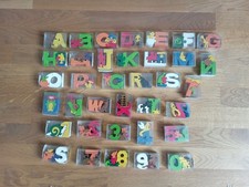 Fraja HolzPuzzle Holzsteckspiel komplett Buchstaben und Zahlen im Originalkarton
