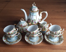 Altes Mokka Kaffeeservice Porzellan Liebesmotive Fragonard 6 Personen Bavaria