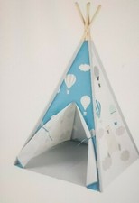 ZELT/Kinderzelt B 110 x H 162 x T 110 cm In Blau/ Weis  /unbenutzt 