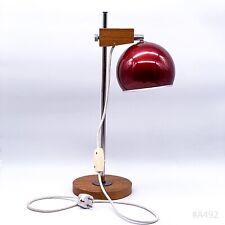 Space Age Design Temde Teak Tischlampe Kugellampe No. 222.023.001 Rot 60er 70er