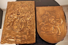 2 handgearbeitete Kupfertafeln