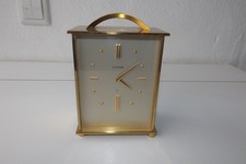 Luxor Tisch-Uhr Swiss Clock Vintage Stiluhr Messing massiv Standuhr Top