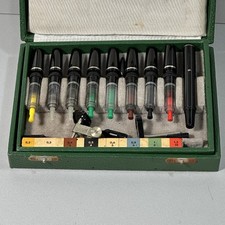 8x Altes Tuschezeichengerät