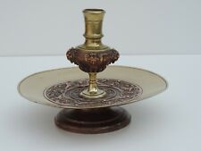 ALTE SCHALE KERZENSTÄNDER BRONZE KUPFER MEDUSA MASCARON PUTOS FRENCH ANTIK 19JH