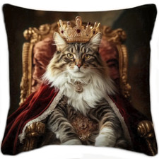 Dekokissen inkl. Füllung Katze Queen 45x45cm, Kissen mit Katzen, Wurfkissen,Deko