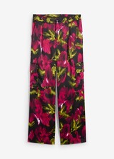 Damen Satin Cargohose mit
