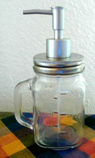 Original Mason Glas Trinkglas mit Henkel und Pumpe 450ml