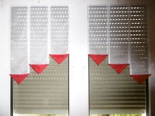 Scheibengardinen Weiß Rot
