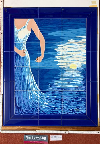Kachelbild wassergöttin frau - kachelbild,