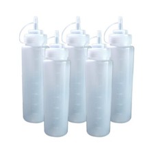 5 Stck. 24oz 680ml Kunststoff Klar Quetschen Sauce Flasche Mayo Spender Flaschen UK