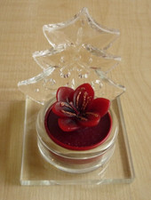 Teelichthalter Weihnachtsbaum # Kerzenständer mit Teelicht  Kristallglas in OVP