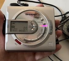 Sharp MD-MS701H Mini Disc Walkman Komplett m. Disketten Ladegerät Akku 