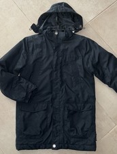 Winterjacke Parka Jacke Schwarz Gr. XS 146 152 Kapuze Winddicht 