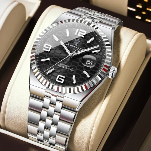 Herren uhr edelstahl - edelstahl, quarz