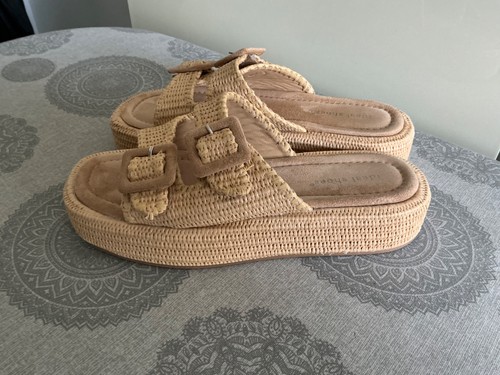 Plateu pantolette raffiabast - pantolette,,