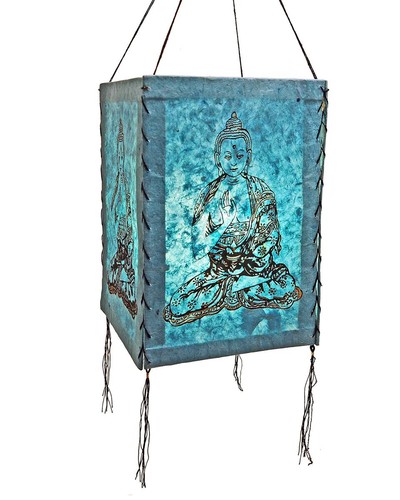 Lampenschirm buddha türkis - lampenschirm,