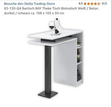 Bartisch , Theke Tisch, Bistrotisch Weiß Und Barhocker 2er Set