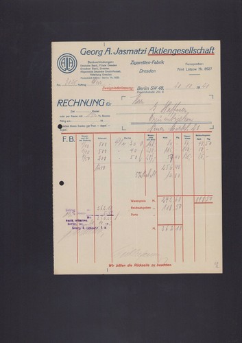 Berlin rechnung 1920 - berlin,,