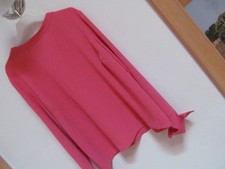 Bluse Blusenshirt rosa pink raffiniert Bündchen Langarm 44 100 % Polyester Shirt
