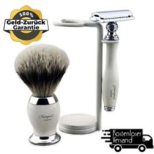 Rasierset, Rasierpinsel + Rasierhobel + Rasierständer ivory Geschenkset